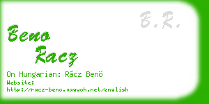beno racz business card